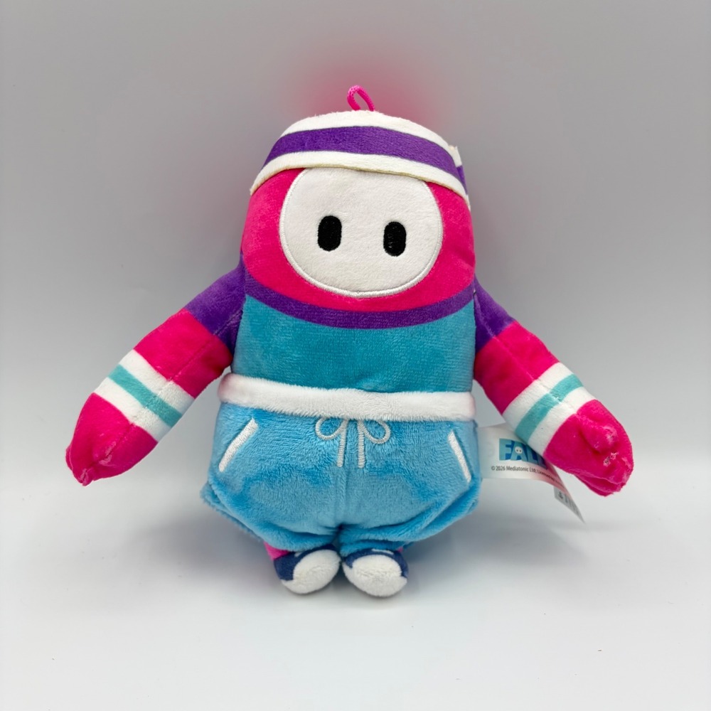 Fall Guys ROOKIE Costume 8 in Pink Blue Tracksuit Stuffed Toy Plush